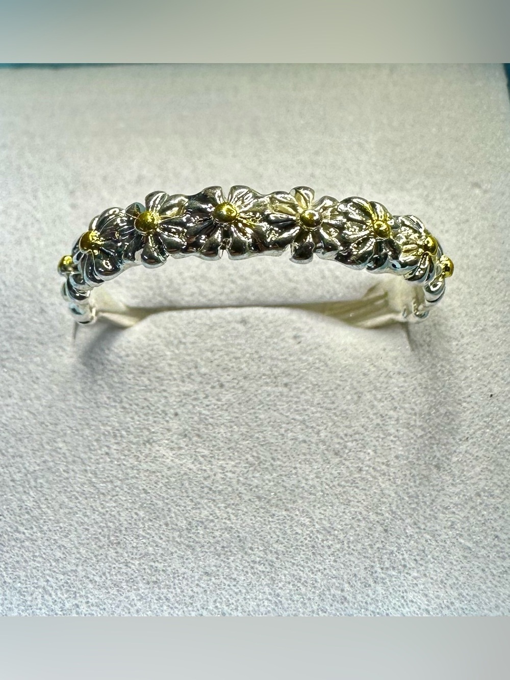 Adjustable Silver Daisy Ring – Enamel Floral Boho Jewelry NWOT - Picture 3 of 17